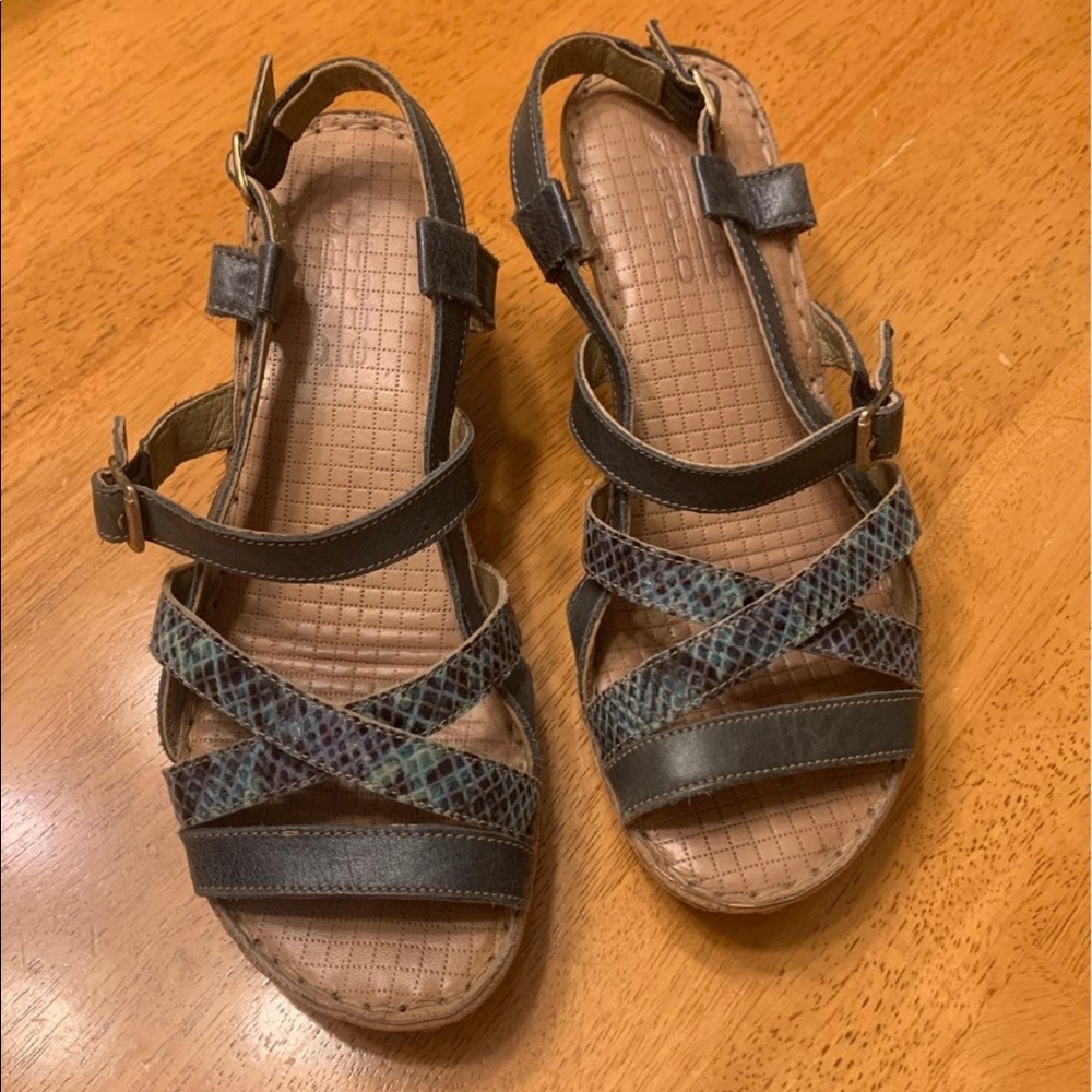 lobo Solo wedge sandal blue 6.5